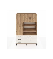 Hyperion Dolap 9 Raflı 5 Çekmeceli 3 Kapaklı 132x44x195 Çam-Çam/Aytaşı