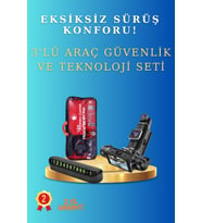 Araç İçi 3'lü Avantaj Seti - Eksiksiz Güvenlik ve Konfor Paketi (Evrensel Tüm Araçlarla Uyumlu)