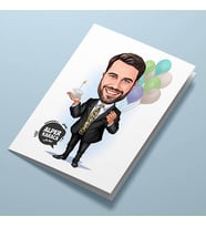 Kişiye Özel Doğum Günü Erkeği Karikatürlü Tebrik Kartı