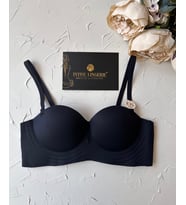 Lady Baby Straplez Kesim Destekli Dikişsiz Balensiz Toparlayıcılı İthal İz Yapmaz Sütyen (Siyah)