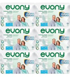 Evony Hasta Bezi Yetişkin Bel Bantlı Tekstil Yüzey M-Orta 180 Adet (6PK*30)