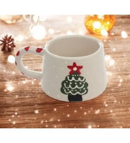 Zeylinart El Yapımı Çam Ağacı Desenli Seramik Kupa Fincan Mug