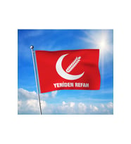 Kırmızı Yeniden Refah Partisi Bayrağı Premium Raşel Kumaş 100x150 cm