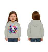 Unisex hello kity  Baskılı Çocuk Swaetshirt  Baskılı Kapüşonlu 3 İplik Şardonlu (Gri)