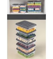 4 Adet Buzdolabı Organizeri, Buzdolabı İçin Çok Amaçlı Saklama Kabı, Fresh Box, Şeffaf ve Ayarlanabilir, Gıdaları Taze Tutma Özelliği, Mutfak Düzenleyici (600 Ml)