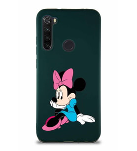 Xiaomi Redmi Note 8 Soft Premier Kapak Minnie Mouse-E Tasarımlı Silikon Kılıf - Yeşil (Şeffaf)