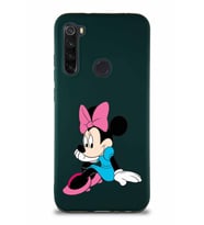 Xiaomi Redmi Note 8 Soft Premier Kapak Minnie Mouse-E Tasarımlı Silikon Kılıf - Yeşil (Şeffaf)