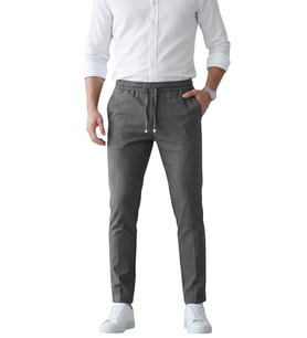 DeepSEA Antrasit Slim Fit Beli Lastikli İpli Likralı Soft Touch Erkek Spor Pantolon 2601746