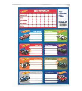 HOT WHEELS DERS PROGRAMLI OKUL ETİKETİ 3'LÜ TEK PAKET - 5410