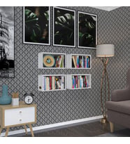 Kenzlife duvar rafı kitaplık hülas byz 022*039*13 dörtlü duvara asma aparatlıdır 4 adet