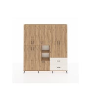 Arges Dolap 12 Raflı 2 Çekmeceli Tek Askılı 220x30x243 Çam-Çam/Aytaşı