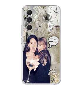 Samsung Galaxy A14 Uyumlu Lana Del Rey ve Taylor Swift Desenli Şeffaf Telefon Kılıfı