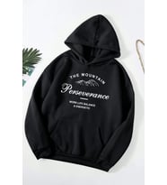 Perseverance Baskılı Oversize Sweatshirt (Siyah)
