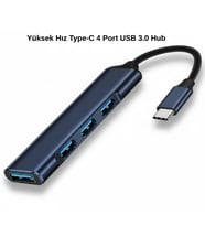Type C To 4 Port USB 3.0 Hub OTG Çoğaltıcı Çoklayıcı Adaptör – Yeni Model Laptop Uyumlu