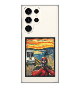 Samsung Galaxy S23 ULTRA Uyumlu Deadpool Çığlık Tasarımlı Şeffaf Telefon Kılıfı