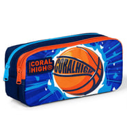 Coral High İki Bölmeli Erkek Çocuk Lacivert Turuncu Basketbol Kalem Çantası Kalemlik
