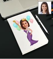 Doğum Gününe Özel Fotoğraflı Karikatür Beyaz Defter Kalem Seti 40