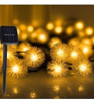 Trendpoint Solar 50 Ledli 7 Metre GünIşığı Güneş Enerjili Ponpon Bahçe Aydınlatma Balkon Dekorasyon