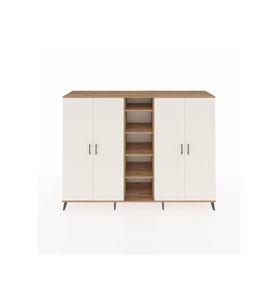 Hyperion Dolap 12 Raflı 4 Kapaklı 220x44x163 Çam-Aytaşı/Çam