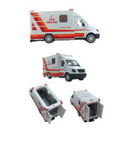 Mini Oyuncak Metal Ambulans ile Heyecanlı Kurtarma Operasyonları! 10cm. (Kırmızı-Beyaz)