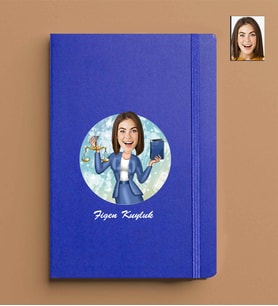 Kişiye Özel Avukat Kadın Model 13x21 Mavi Defter-28