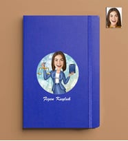 Kişiye Özel Avukat Kadın Model 13x21 Mavi Defter-28