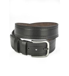 DeepSEA Erkek  4,5 cm Eninde Yanları Dikiş Desenli Suni Deri Spor Kemer 2402606 (Siyah)
