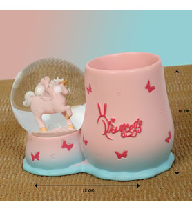 Ünicorn Temalı Işıklı Kar Küreli Kalemlik