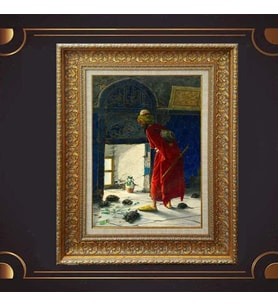 Gold Altın Kalın Çerçeveli Paspartulu Tablo c234