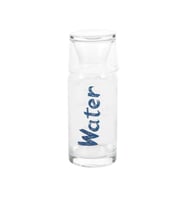 Yazılı 650 ml'lik Baş Ucu Pratik Kullanım Borosilikat Bardak ve Şişe (Mavi)