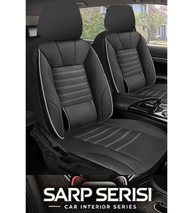Fiat Tipo Hatchback 1990-2000 Aracınıza Uyumlu Siyah Beyaz Sarp Serisi Bel Destekli Kılıf (Karışık)