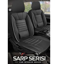 Fiat Tipo Hatchback 1990-2000 Aracınıza Uyumlu Siyah Beyaz Sarp Serisi Bel Destekli Kılıf (Karışık)