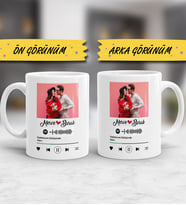 Kişiye Özel Fotoğraflı Spotify Kupa Bardak Beyaz Sevgiliye Hediye Sevgililer Günü Hediyesi