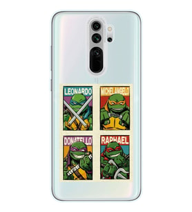 Redmi Note 8 Pro Uyumlu Ninja Kaplumbağalar Tasarımlı Şeffaf Telefon Kılıfı