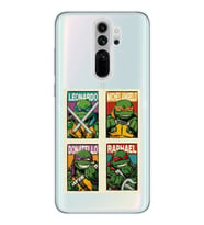Redmi Note 8 Pro Uyumlu Ninja Kaplumbağalar Tasarımlı Şeffaf Telefon Kılıfı