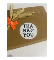 Thank You kenarı Kalpli Yuvarlak Yapışkanlı Etiket 5x5 cm 100 adet