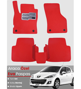 PEUGEOT 207 COUPE (2006-2014) Uyumlu EVA Paspas Tam Set–Araca Özel,Oto Paspas,Kolay Montaj