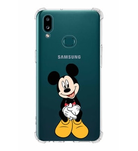 Samsung Galaxy A10s  Köşe Korumalı Antişok Kapak Mickey Mouse Tasarımlı Şeffaf  Kılıf