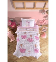 Clasy Ranforce %100 Pamuk Tek Kişilik Dört Mevsim Set Ballerina V1 Pembe