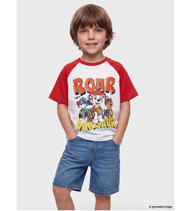 LCW Kids Beyaz Bisiklet Yaka Paw Patrol Baskılı Erkek Çocuk Tişört