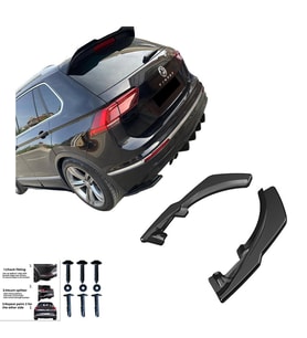VW Tiguan Mk2 2015-2020 Standart / R-Line Arka Tampon Sağ Sol Flap (2 Parça) (Siyah)