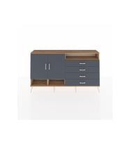 Arges Konsol 5 Raflı 4 Çekmeceli 2 Kapaklı 176x30x99 Çam-Antrasit