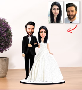 Kisiye Özel Karikatür Gelin Damat Biblo