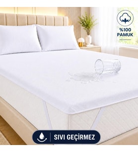 Pamuk Su Sıvı Geçirmez Köşe Lastikli Alez Tek Çift Bebek Park Yatak Koruyucu Alez (160 x 200)