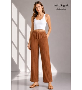 Intive Cool Comfort Müslin/Waffle Kumaş İç Göstermez Pamuklu Nefes Alabilir Dokulu Yazlık Pantolon