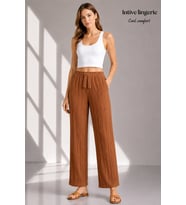 Intive Cool Comfort Müslin/Waffle Kumaş İç Göstermez Pamuklu Nefes Alabilir Dokulu Yazlık Pantolon