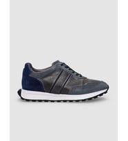 %100 Hakiki Deri Gri Bağcıklı Erkek Sneaker