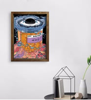 BK Gift Modern Soyut Tasarımlı Doğal Masif Ahşap Çerçeveli Tablo 45x65cm-3