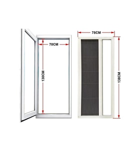 ÖZEL ÖLÇÜ PLİSE SİNEKLİK 70X140 CM'E KADAR AKORDİYON PENCERE SİNEKLİĞİ PİLELİ