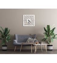 BK Home Dekoratif 45cm Ahşap Duvar Saati-21 (Beyaz)